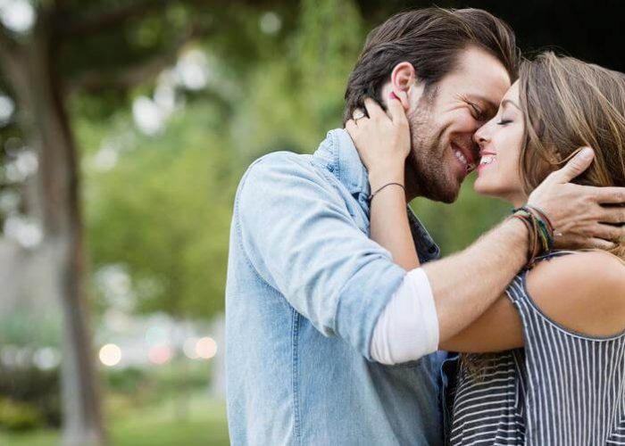 Man and Woman Kissing